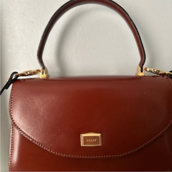 Bally NEW vintage leather satchel / top handle bag new with Bally strap - Picture 2 of 11